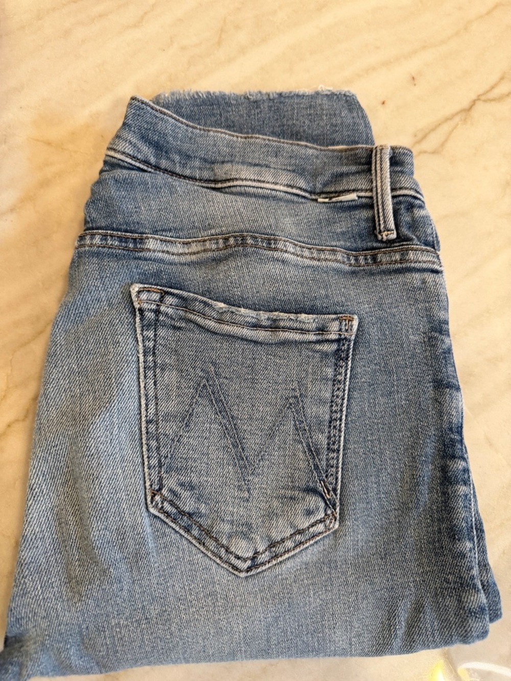 Mother The Fly Cut Stunner Ankle Fray Jeans. Wash: Night on a Shiny White Vespa